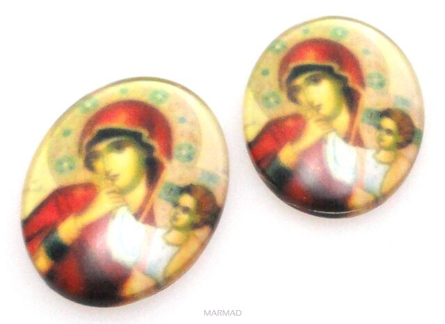 Kaboszon szklany owal 25x18mm - dewocjonalia