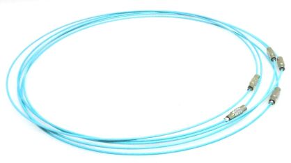 Linka stalowa 1mm z zapięciem - jasno niebieska