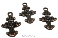 Zawieszka - krzyż 24x14mm - red copper