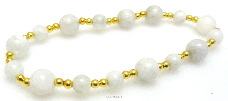 Bransoleta - kwarc biały kule 8mm i 6mm - 19,5cm