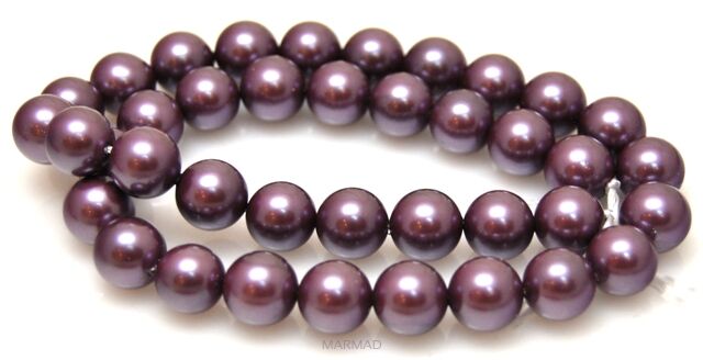 Perła muszlowa satynowa - kula 8mm - fioletowa