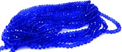Kryształki fasetowane - oponki 4x3mm - niebieskie