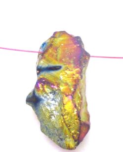 Kwarc pokryty tytanem multikolor - na wisior - 37x16x13mm