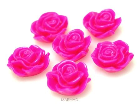 Kaboszon - różyczka 13x11mm - różowa