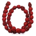 Howlit czerwony - czaszka 12x12mm - 2