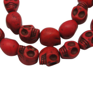 Howlit czerwony - czaszka 12x12mm