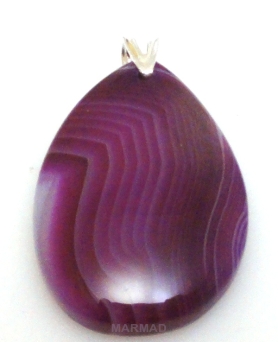 Zawieszka - agat różowy 41x25x6mm + srebro 925