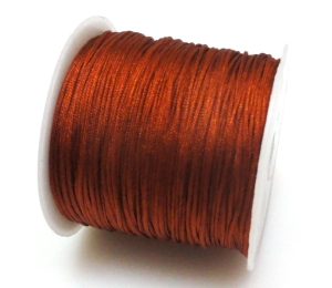 Sznurek bawełniany satynowy 0,7mm - brązowo rudy