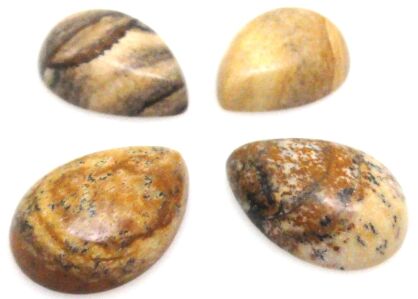 Kaboszon - jaspis obrazkowy kropla 18x13mm
