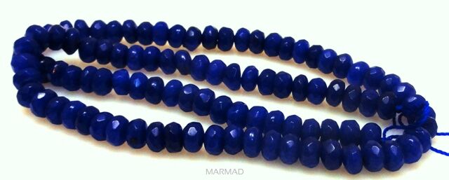 Jadeit fasetowany - oponka 6x4mm - niebieski