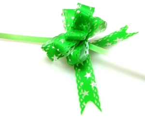 Ozdobne kokardki do pakowania prezentów - jasno zielona