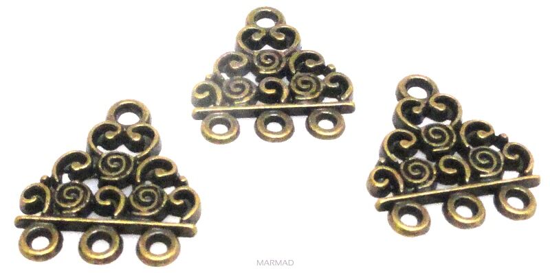 FILIGRAN Baza na wisior, kolczyki 19x17mm - antyczny brąz