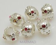 Przekładka ozdobna z cyrkoniami rose - 8x6mm 