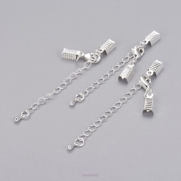 Zapięcie z karabińczykiem końcówki 3,5mm do zaciskania i łańcuszek