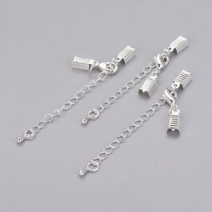 Zapięcie z karabińczykiem końcówki 3,5mm do zaciskania i łańcuszek