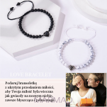 Bransoletka z ukrytą wiadomością miłości- howlit turkusowy - kule 6mm - na sznurku- regulowana - 2