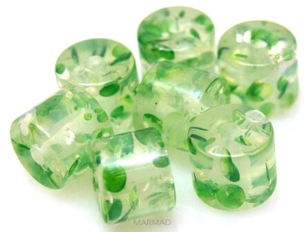 Akryl z żywicą - walec 10x10mm - zielony