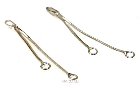 Żmijka podwójna 3,5 i 4,5cm - srebro 925 - podstawa kolczyka 