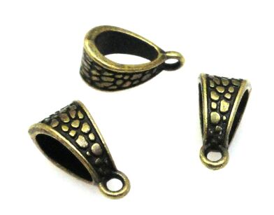 Nakładka, krawatka z oczkiem kropla 14x7mm - antyczny brąz