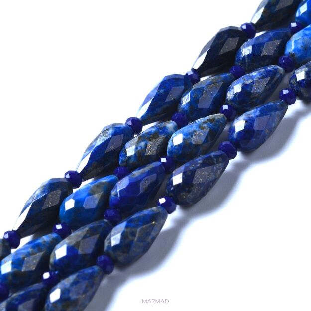 Lapis lazuli - kropla fasetowana- 12-16,5mm