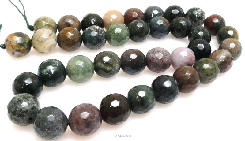 Agat India fasetowany - kule 10mm