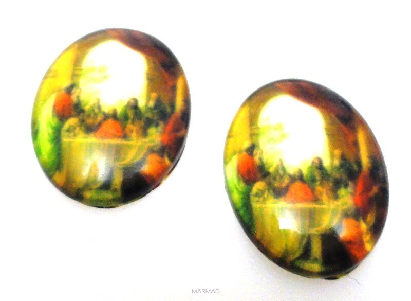 Kaboszon szklany owal 25x18mm - dewocjonalia
