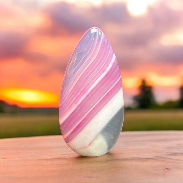 Kaboszon agat - na wisior - łza 49x24x8mm-9