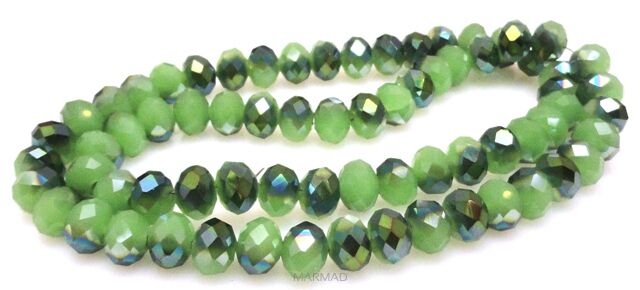 Kryształki fasetowane platerowane - oponka 8x6mm - zielone