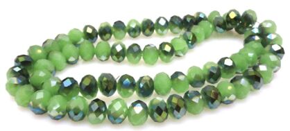 Kryształki fasetowane platerowane - oponka 8x6mm - zielone