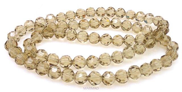 Kryształki fasetowane - kula 8mm - kwarc dymny