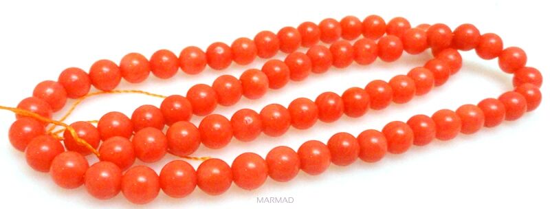 Koral - kula 6mm - pomarańczowy