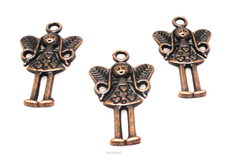 Zawieszka - Elf 25x15mm - red copper