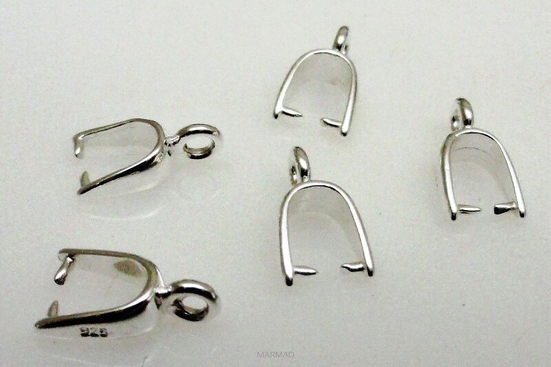 Krawatka 10mm zaciskowa  z oczkiem - srebro 925