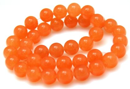 Jadeit - kula 10mm - morelowo pomarańczowy