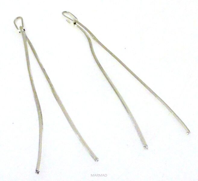 Żmijka podwójna 4 cm. - srebro 925 - podstawa kolczyka