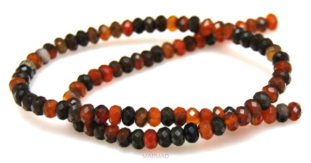 Agat brązowy fasetowany - oponka 6x4mm