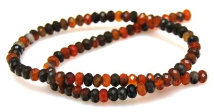 Agat brązowy fasetowany - oponka 6x4mm