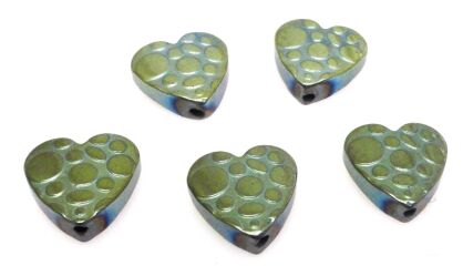 Hematyt zielony - ozdobne serce 10x10mm