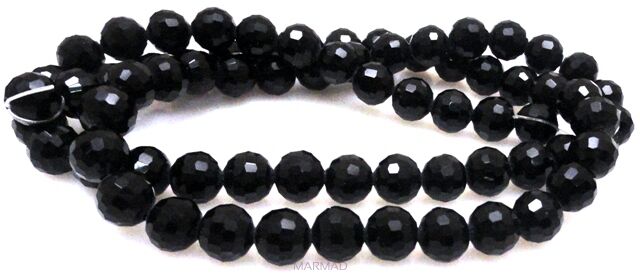 Kryształki fasetowane - kula 8mm - czarne