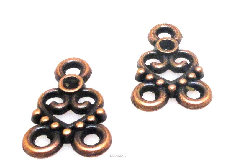 FILIGRAN Baza na wisior, kolczyki 15x10mm - red copper