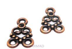 Łącznik, konektor, Baza filigranowa na wisior, kolczyki 15x10mm - red copper