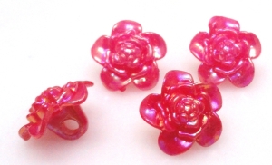 Guziki - kwiatek 17mm - różowe