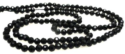 Spinel czarny fasetowany naturalny kula 3mm - 1 szt.