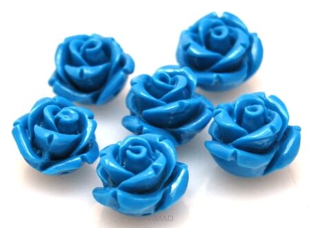 Koral - różyczka niebieska 12mm