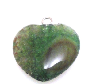 Agat - zawieszka serce z ogniwkiem 21x20x6mm