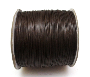 Sznurek jubilerski woskowany lakierowany - o średnicy 0,8mm - ciemno brązowy - topliwy