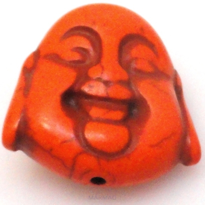 Howlit pomarańczowy - na wisior - głowa Buddy 30x25mm