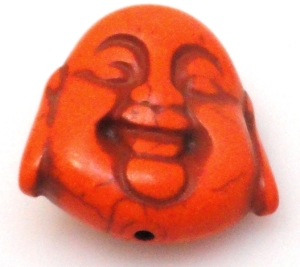 Howlit pomarańczowy - na wisior - głowa Buddy 30x25mm