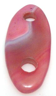 Agat różowy - na wisior, klamra - owal 62x26mm - dwa otwory