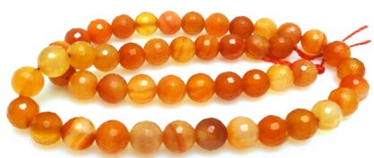 Agat karneol fasetowany - kula 8mm